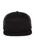 Richardson 168 Seven-Panel Trucker Cap - Black - front