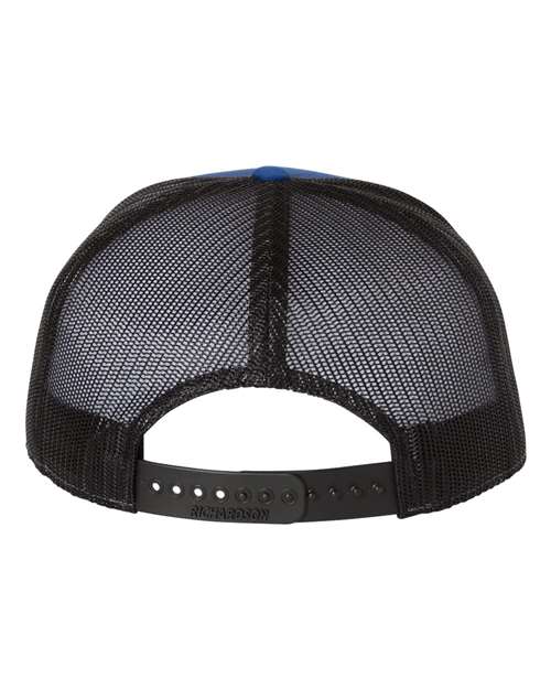 Richardson 168 Seven-Panel Trucker Cap - Royal/ Black - back