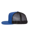 Richardson 168 Seven-Panel Trucker Cap - Royal/ Black - side