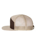 Richardson 168 Seven-Panel Trucker Cap - Brown/ Khaki - side