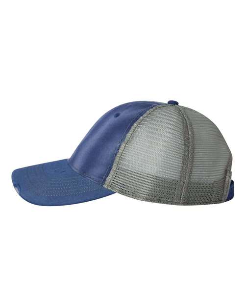 Valucap 3150 Bounty Dirty-Washed Mesh-Back Cap - Ocean/ Sage - side