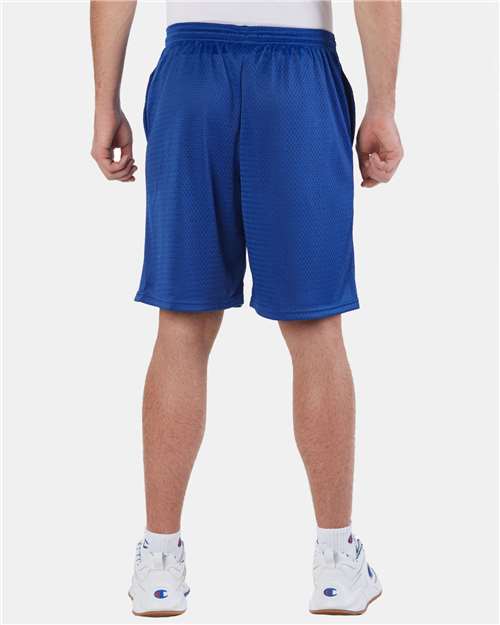 Champion S162 Unisex 9" Mesh Shorts with Pockets - Athletic Royal - model back