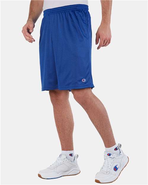 Champion S162 Unisex 9" Mesh Shorts with Pockets - Athletic Royal - model side