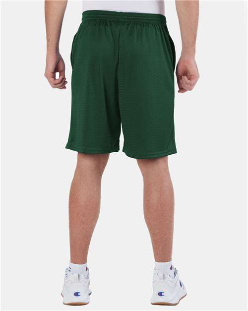 Champion S162 Unisex 9" Mesh Shorts with Pockets - Athletic Dark Green - model back