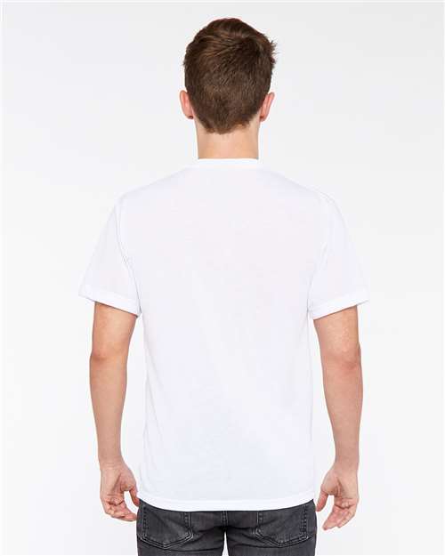 SubliVie 1910 Men's Polyester Sublimation Tee - White - model back