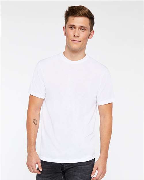 SubliVie 1910 Men's Polyester Sublimation Tee - White - model front