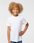 SubliVie 1210 Youth Polyester Sublimation Tee - White - model front