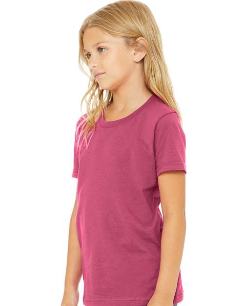Bella + Canvas 3001Y Youth Jersey Tee - Berry - model side