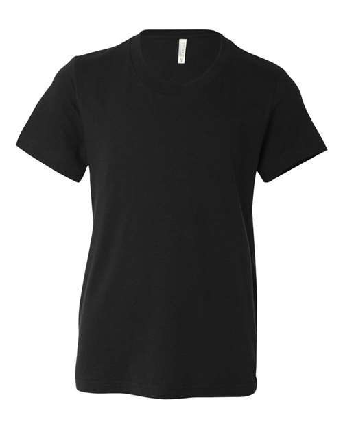 Bella + Canvas 3001Y Youth Jersey Tee - Black - flat front