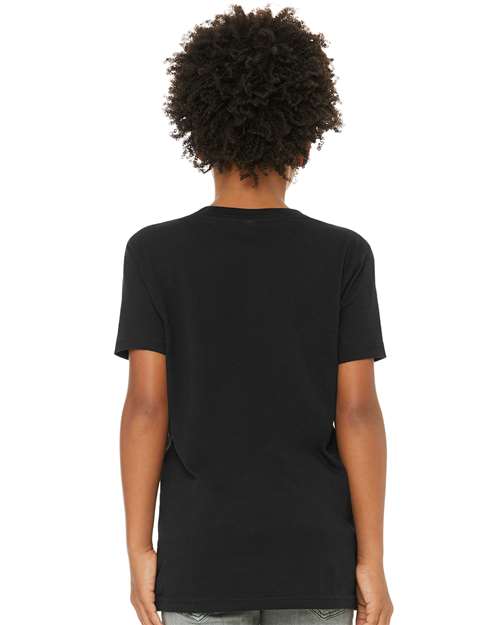 Bella + Canvas 3001Y Youth Jersey Tee - Black - model back