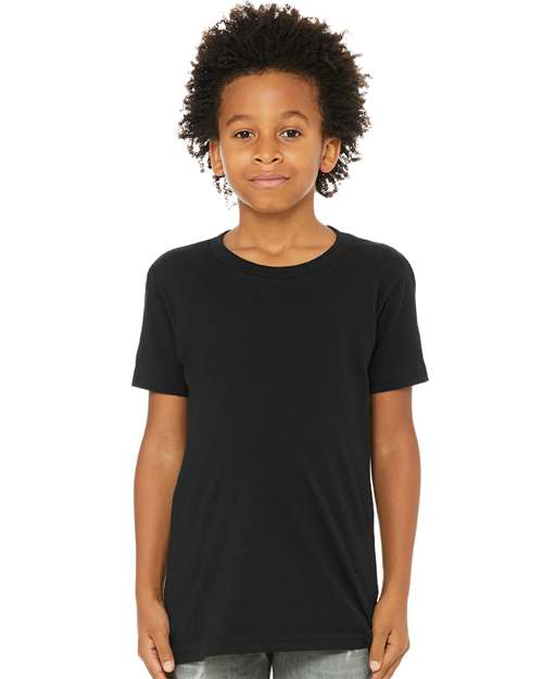 Bella + Canvas 3001Y Youth Jersey Tee - Black - model front