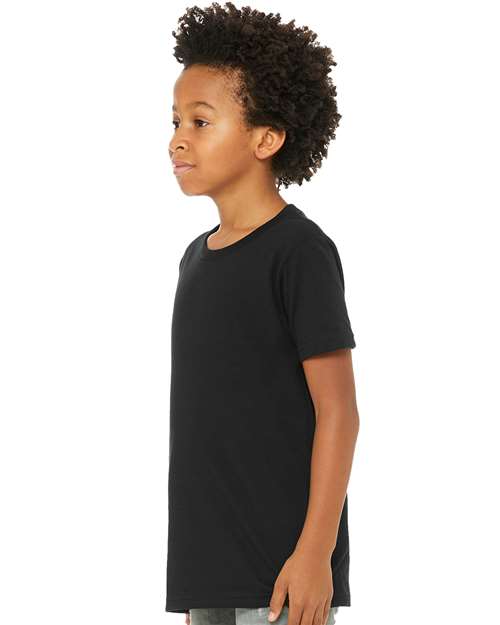 Bella + Canvas 3001Y Youth Jersey Tee - Black - model side