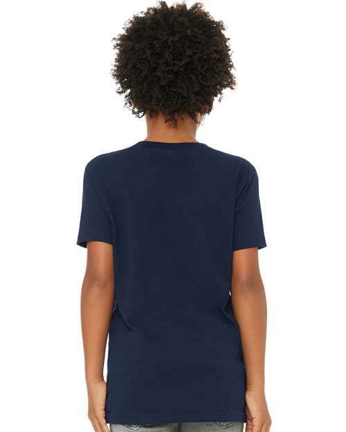 Bella + Canvas 3001Y Youth Jersey Tee - Navy - model back