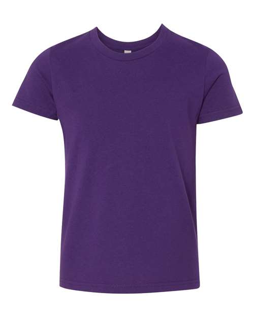 Bella + Canvas 3001Y Youth Jersey Tee - Team Purple - flat front