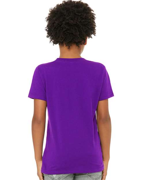 Bella + Canvas 3001Y Youth Jersey Tee - Team Purple - model back