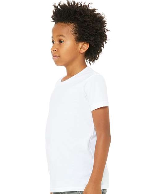 Bella + Canvas 3001Y Youth Jersey Tee - White - model side
