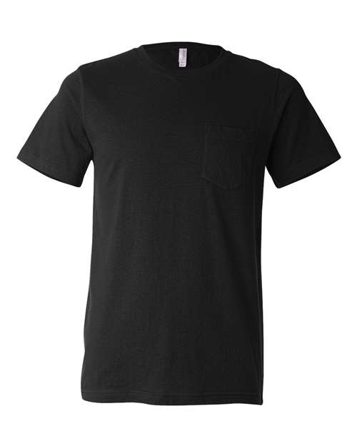 BELLA + CANVAS 3021 Men's Jersey Pocket Tee - Black - front