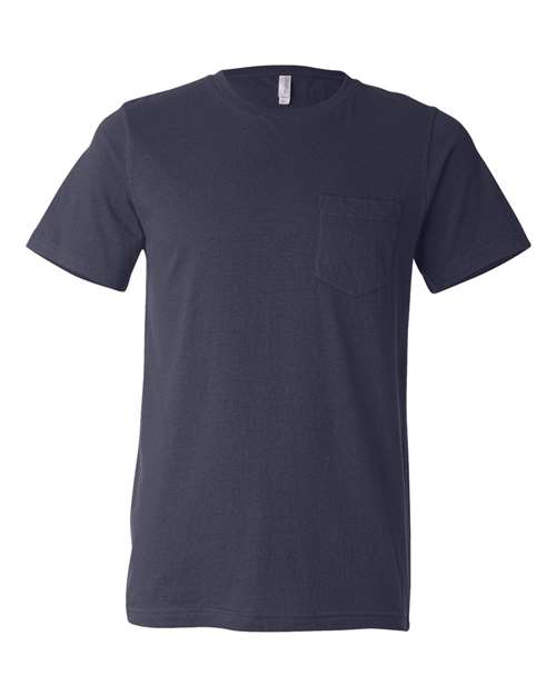 BELLA + CANVAS 3021 Men's Jersey Pocket Tee - Navy - front