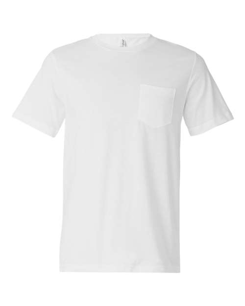 BELLA + CANVAS 3021 Men's Jersey Pocket Tee - White - front