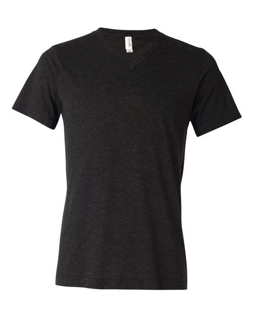 Bella + Canvas 3415 Triblend V-Neck Tee - Charcoal Black Triblend - front