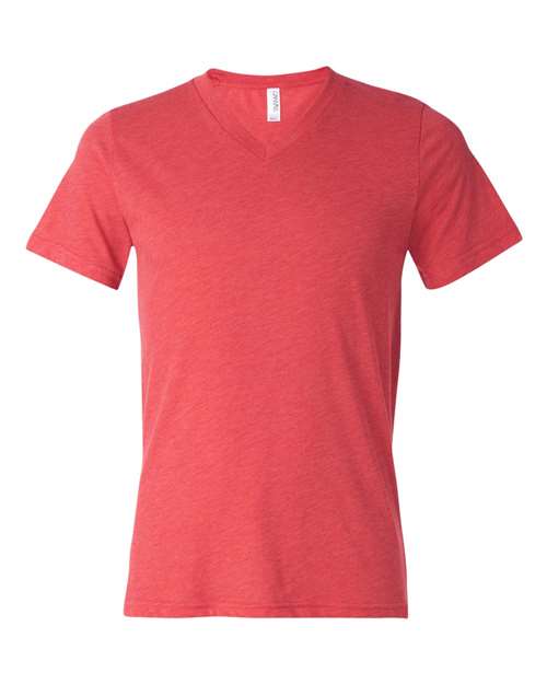 Bella + Canvas 3415 Triblend V-Neck Tee - Red Triblend - front