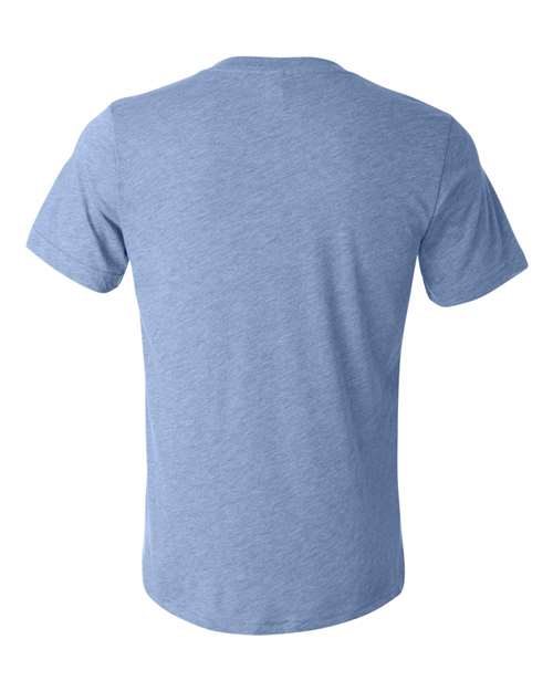 Bella + Canvas 3415 Triblend V-Neck Tee - Blue Triblend - back