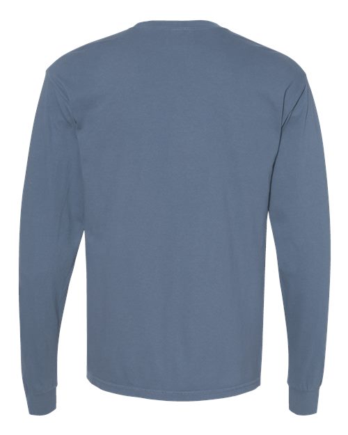Comfort Colors 6014 Garment-Dyed Heavyweight Long Sleeve T-Shirt - Blue Jean - back