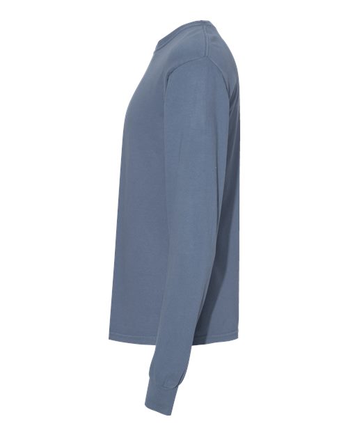 Comfort Colors 6014 Garment-Dyed Heavyweight Long Sleeve T-Shirt - Blue Jean - side