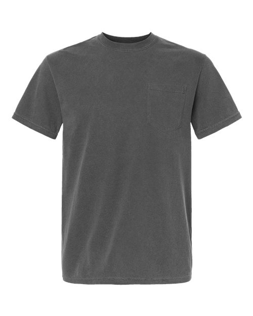 Comfort Colors 6030 Unisex Garment-Dyed Heavyweight Pocket T-Shirt - Pepper - front