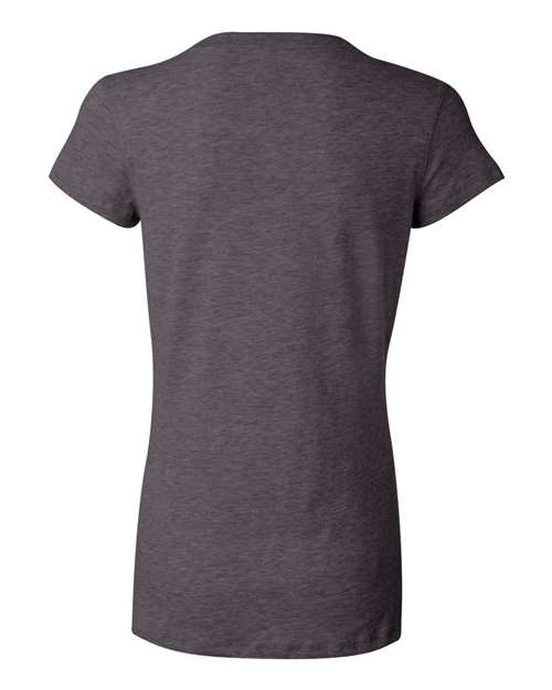BELLA + CANVAS 6005 Women’s Jersey V-Neck Tee - Dark Grey Heather - back