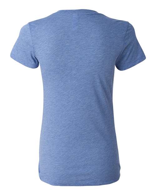 BELLA + CANVAS 8435 Women’s Triblend Deep V-Neck Tee - Blue Triblend - back