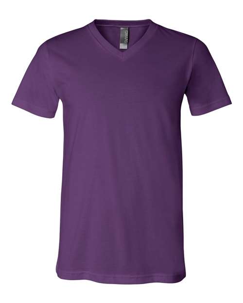 Bella + Canvas 3005 Jersey V-Neck Tee - Team Purple - front