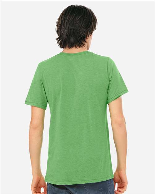Bella+Canvas 3413 Unisex Triblend Short Sleeve Tee - Green Triblend - model back