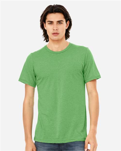 Bella+Canvas 3413 Unisex Triblend Short Sleeve Tee - Green Triblend - model front