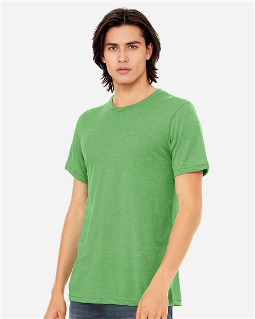 Bella+Canvas 3413 Unisex Triblend Short Sleeve Tee - Green Triblend - model side