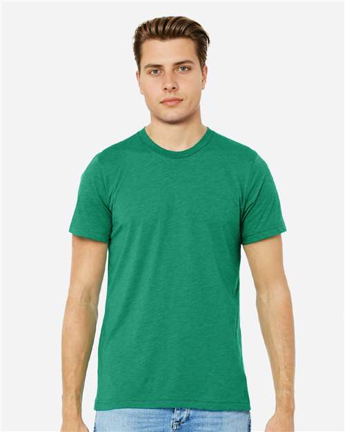 Bella+Canvas 3413 Unisex Triblend Short Sleeve Tee - Kelly Triblend - model front