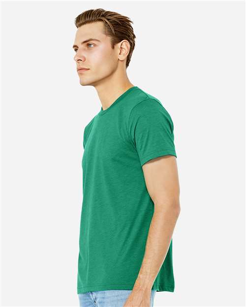 Bella+Canvas 3413 Unisex Triblend Short Sleeve Tee - Kelly Triblend - model side