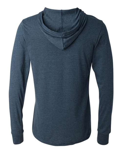 BELLA + CANVAS 3512 Unisex Jersey Hooded Long Sleeve Tee - Heather Navy - back