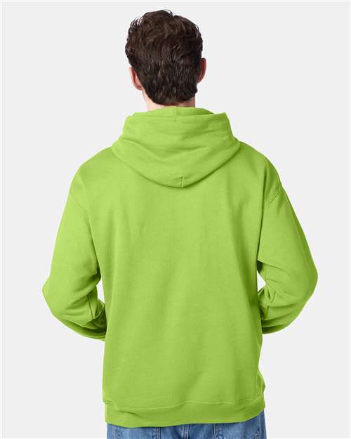 Hanes P170 EcoSmart Hooded Sweatshirt - Lime - model back