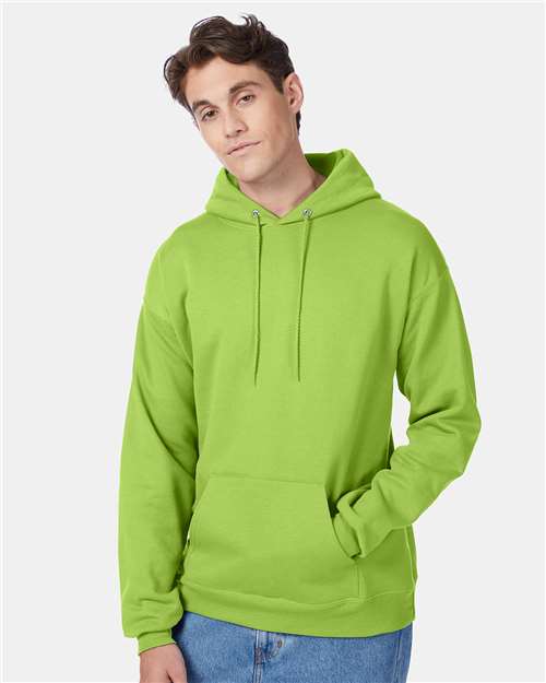 Hanes P170 EcoSmart Hooded Sweatshirt - Lime - model front
