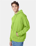 Hanes P170 EcoSmart Hooded Sweatshirt - Lime - model side