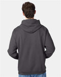 Hanes P170 EcoSmart Hooded Sweatshirt - Smoke Grey - model back