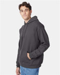 Hanes P170 EcoSmart Hooded Sweatshirt - Smoke Grey - model side
