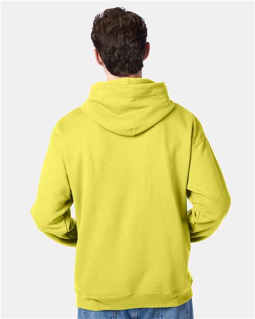 Hanes P170 EcoSmart Hooded Sweatshirt - Yellow - model back