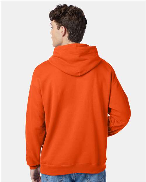 Hanes P170 EcoSmart Hooded Sweatshirt - Orange - model back
