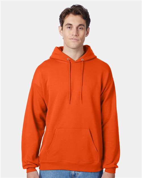 Hanes P170 EcoSmart Hooded Sweatshirt - Orange - model front