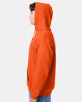 Hanes P170 EcoSmart Hooded Sweatshirt - Orange - model side