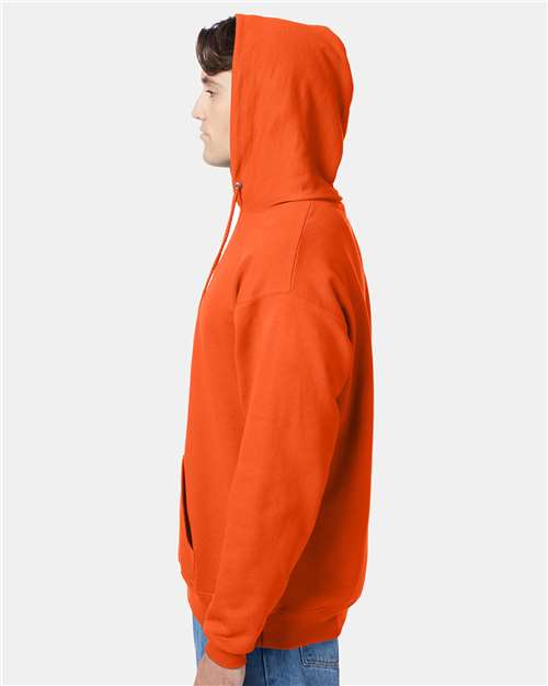 Hanes P170 EcoSmart Hooded Sweatshirt - Orange - model side