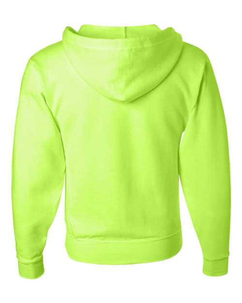 Jerzees 993MR Unisex NuBlend Full-Zip Hooded Sweatshirt - Safety Green - back