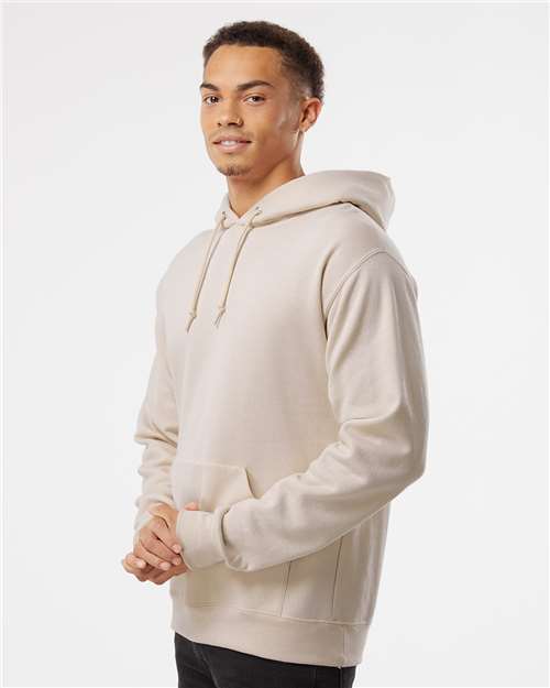 Jerzees 996MR Unisex NuBlend Hooded Sweatshirt - Sandstone - model side